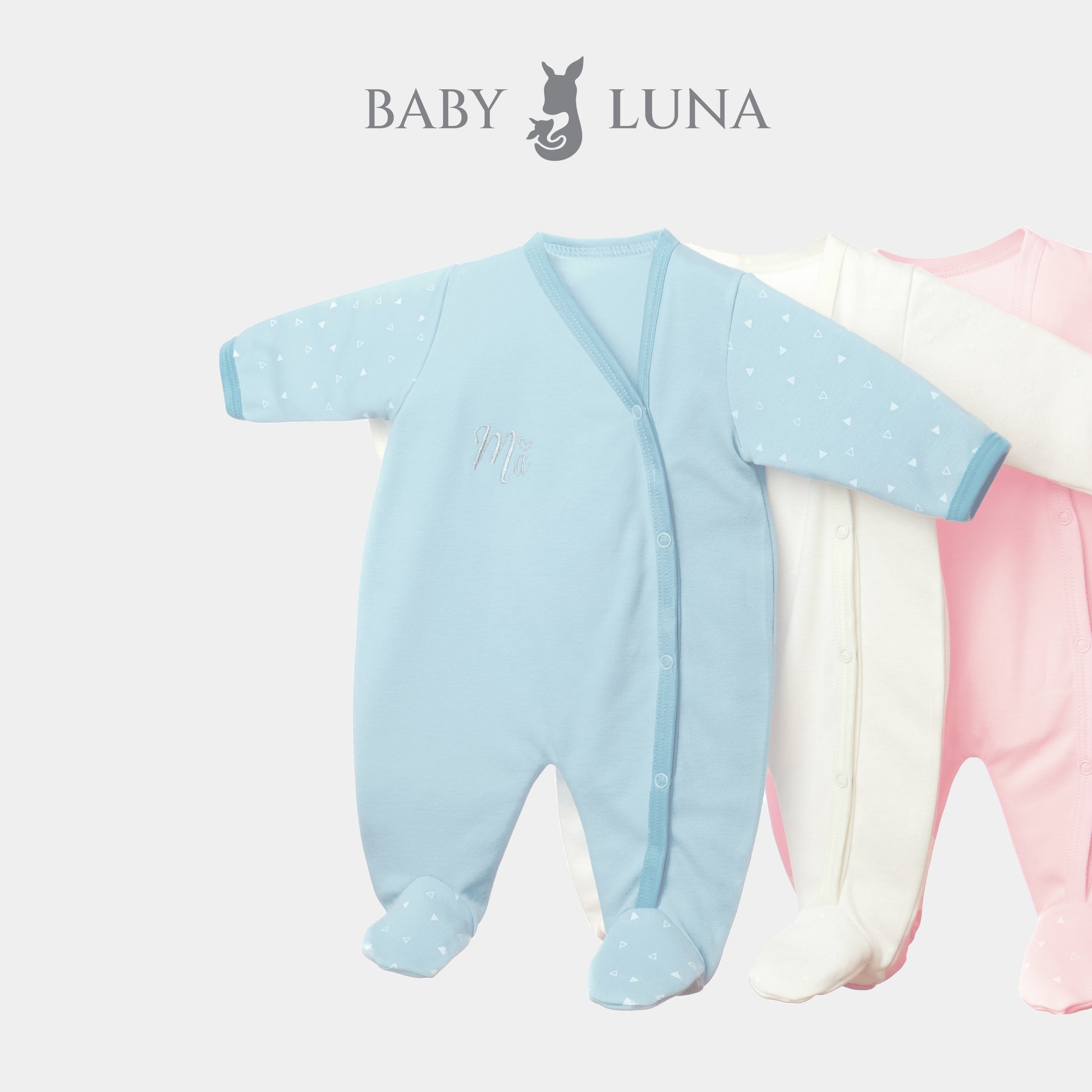 Bata de bebé azul Luna.: 12,83 € - Miss Puntadas